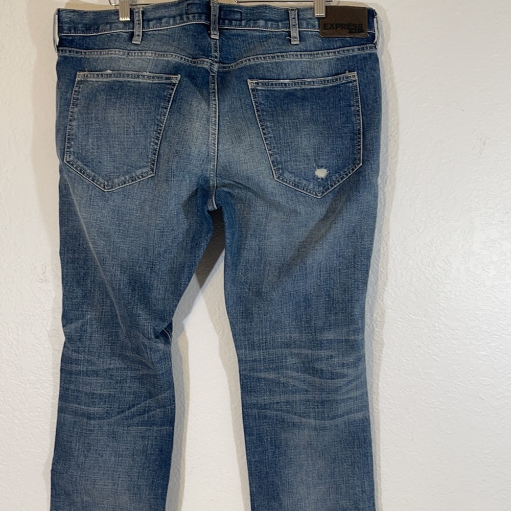 Express Rocco Slim Fit Skinny Leg Distressed Jeans - Picture 5 of 12